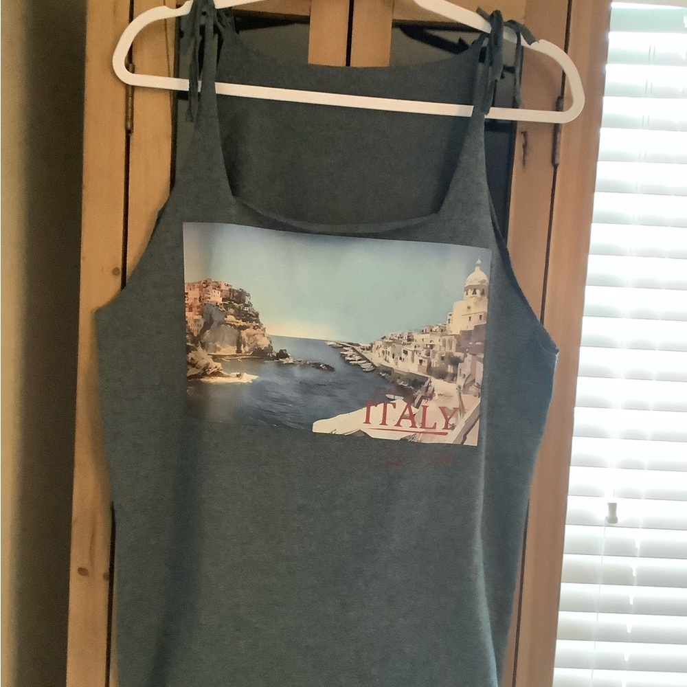 Gray Italy Graphic Tank Top